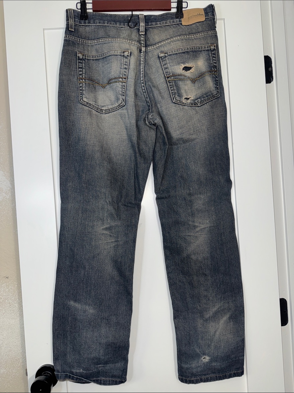 Vintage Y2K anchor blue Men's Straight-Leg Washed Denim Jeans Sz 32” baggy - Picture 5 of 6